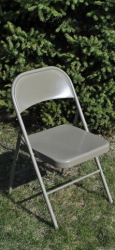 Tan Metal Folding Chair